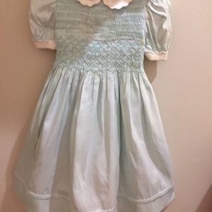 Laura Ashley smocked 100% silk .dress 24 months